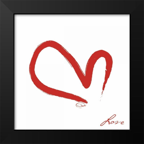 SIMPLE LOVE Black Modern Wood Framed Art Print by OnRei