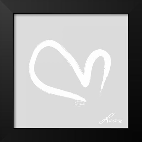 LET THERE BE LOVE Black Modern Wood Framed Art Print by OnRei