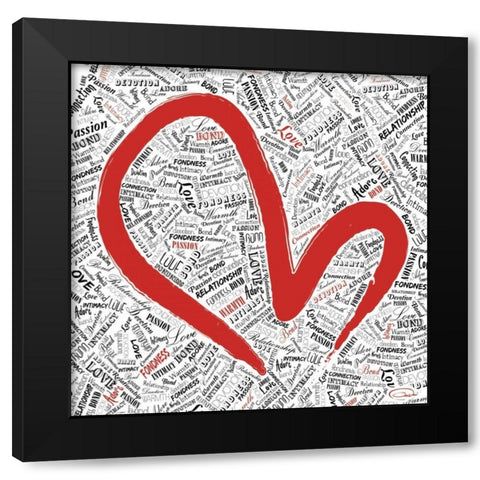 LOVE OVER LOAD Black Modern Wood Framed Art Print with Double Matting by OnRei