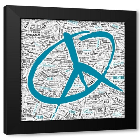 PEACE OVER LOAD Black Modern Wood Framed Art Print with Double Matting by OnRei