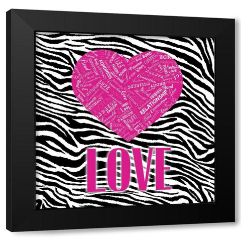 ANIMAL HEART Black Modern Wood Framed Art Print with Double Matting by OnRei