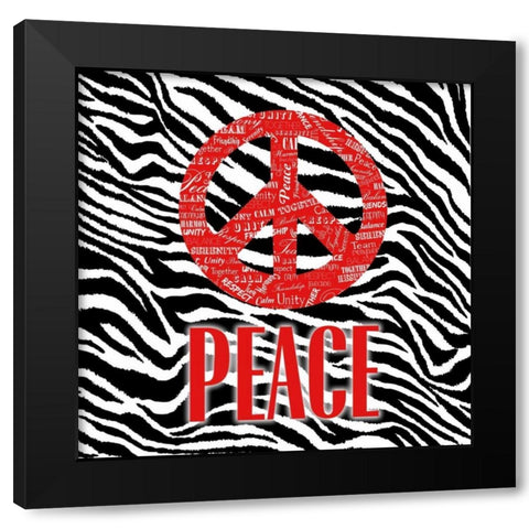 TIME FOR PEACE Black Modern Wood Framed Art Print with Double Matting by OnRei