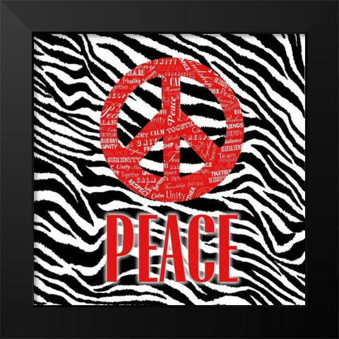 TIME FOR PEACE Black Modern Wood Framed Art Print by OnRei