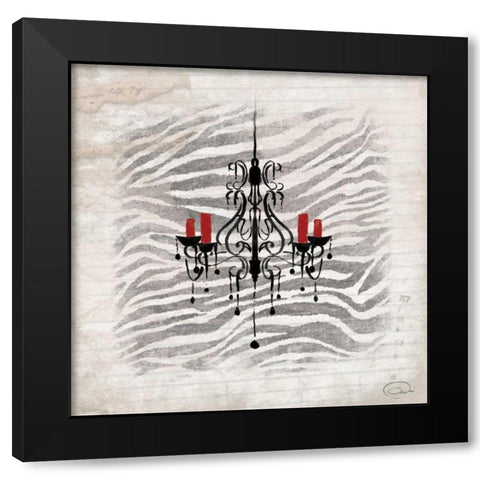 Chandeliers C Black Modern Wood Framed Art Print with Double Matting by OnRei