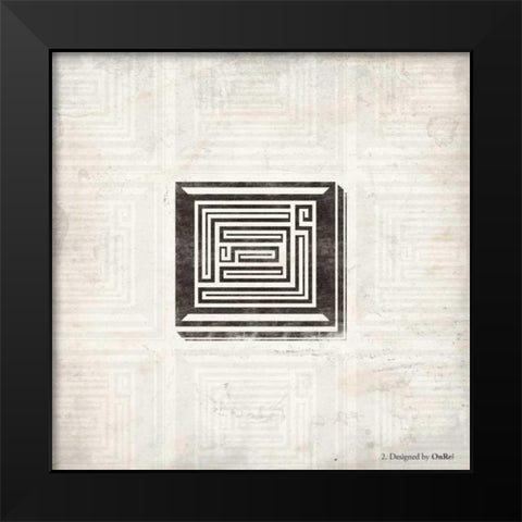 GEO B Black Modern Wood Framed Art Print by OnRei