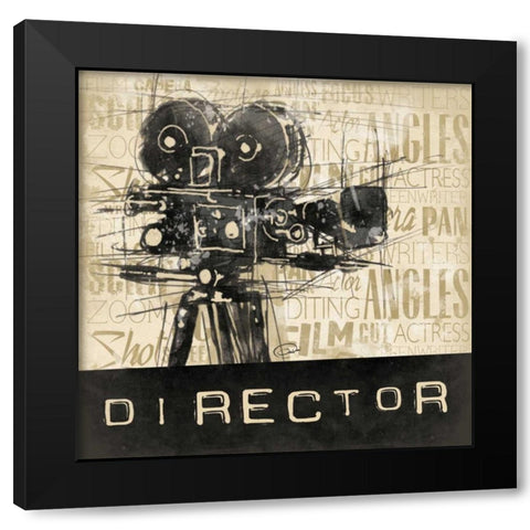 Director Black Modern Wood Framed Art Print with Double Matting by OnRei