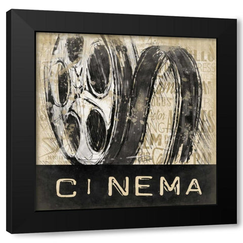 GAG REEL Black Modern Wood Framed Art Print with Double Matting by OnRei