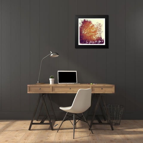 Falling Black Modern Wood Framed Art Print by OnRei