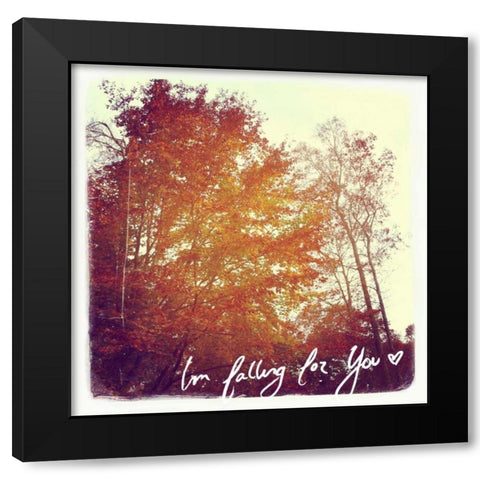 Falling Black Modern Wood Framed Art Print with Double Matting by OnRei