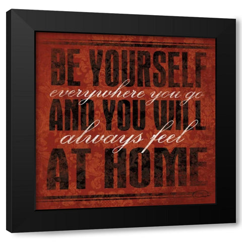 Be Yourself Black Modern Wood Framed Art Print with Double Matting by OnRei