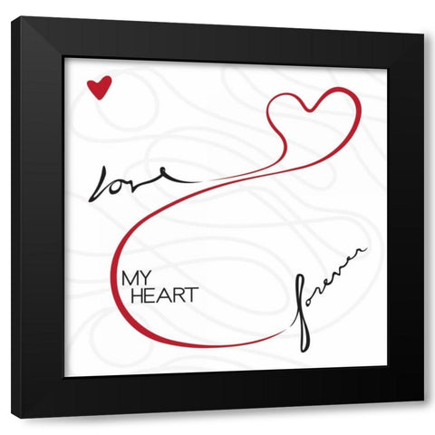 Love Forever Black Modern Wood Framed Art Print with Double Matting by OnRei