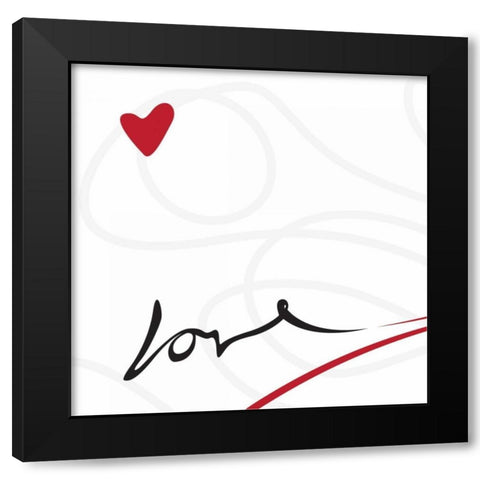 LITTLE BIT OF LOVE Black Modern Wood Framed Art Print with Double Matting by OnRei