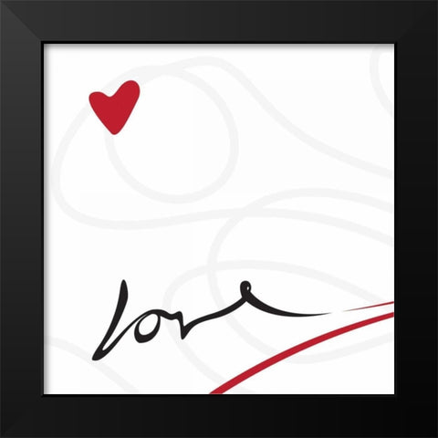 LITTLE BIT OF LOVE Black Modern Wood Framed Art Print by OnRei