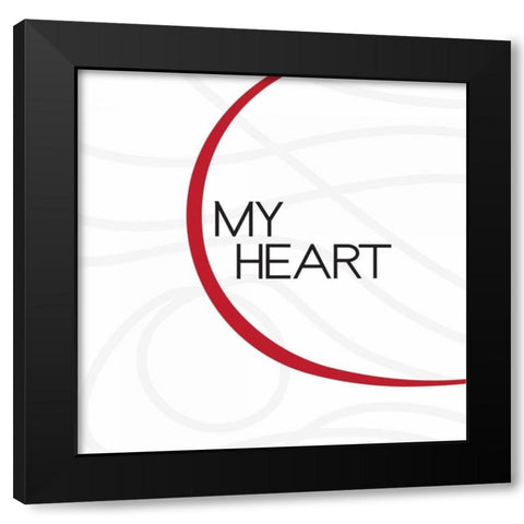 My Heart 3 Black Modern Wood Framed Art Print with Double Matting by OnRei