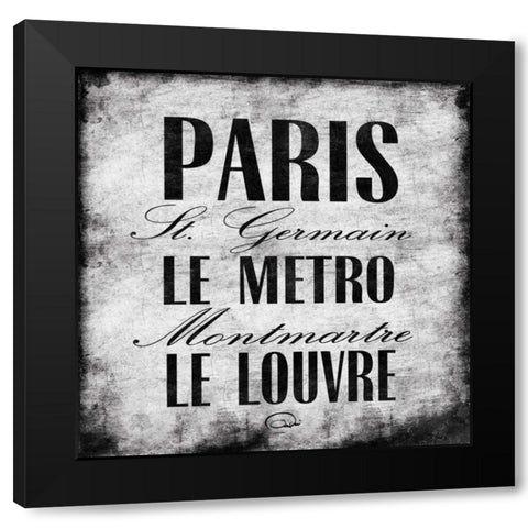 Paris One Black Modern Wood Framed Art Print with Double Matting by OnRei