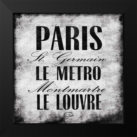 Paris One Black Modern Wood Framed Art Print by OnRei