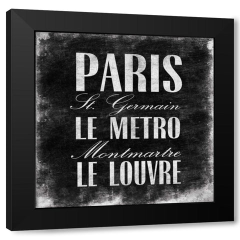 CITY OF LOVE Black Modern Wood Framed Art Print with Double Matting by OnRei