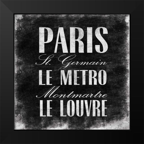 CITY OF LOVE Black Modern Wood Framed Art Print by OnRei