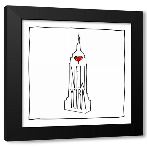 WHERE ELSE Black Modern Wood Framed Art Print with Double Matting by OnRei