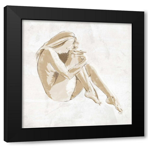 SKETCH PASSION Black Modern Wood Framed Art Print with Double Matting by OnRei