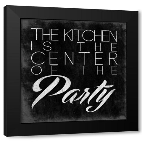 THE KITCHEN Black Modern Wood Framed Art Print with Double Matting by OnRei