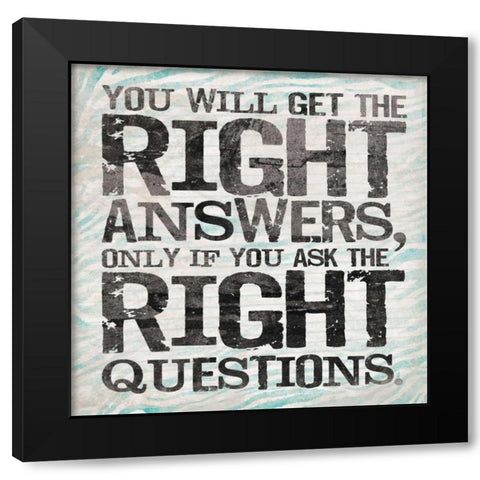 Answer 2 Black Modern Wood Framed Art Print with Double Matting by OnRei