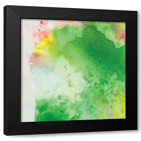 Watercolor Black Modern Wood Framed Art Print with Double Matting by OnRei