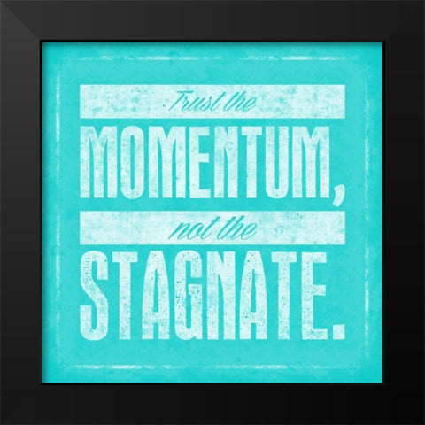 Stagnate Teal Black Modern Wood Framed Art Print by OnRei