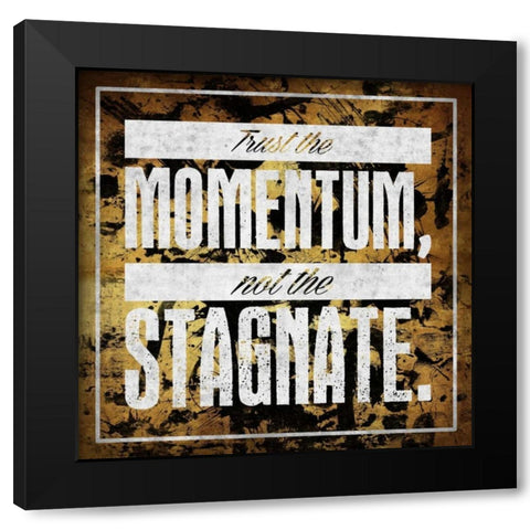 Stagnate GOLD Black Modern Wood Framed Art Print with Double Matting by OnRei