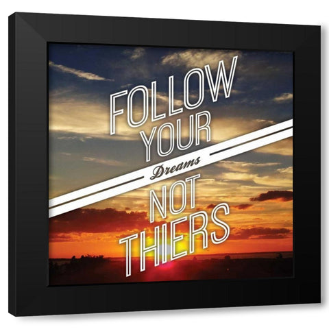 Follow Yours Black Modern Wood Framed Art Print with Double Matting by OnRei