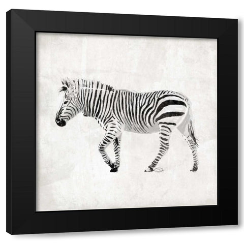 Zebra Black Modern Wood Framed Art Print with Double Matting by OnRei