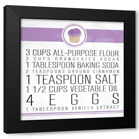 Cupcake Black Modern Wood Framed Art Print with Double Matting by OnRei