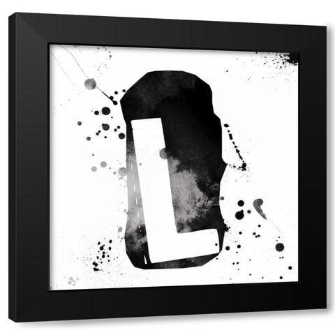 Black Red Black Modern Wood Framed Art Print with Double Matting by OnRei