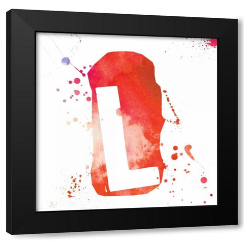 Red L Black Modern Wood Framed Art Print with Double Matting by OnRei