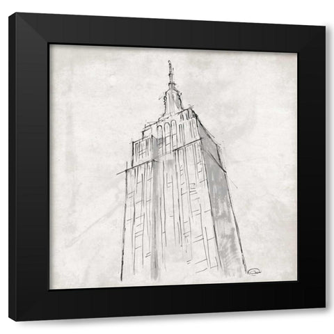 Empire Angle Black Modern Wood Framed Art Print with Double Matting by OnRei