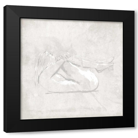 Tucked Black Modern Wood Framed Art Print with Double Matting by OnRei