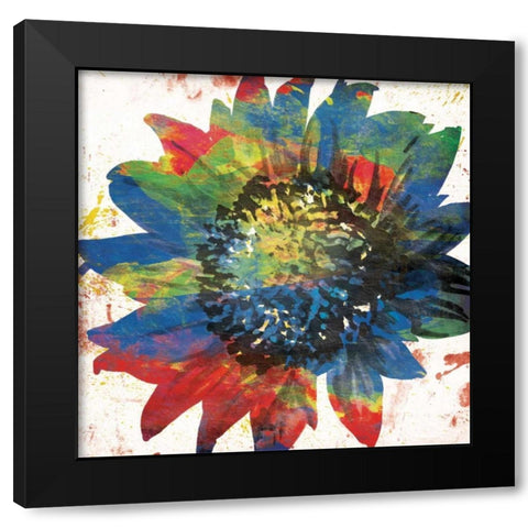 Flower On The Bright Side Black Modern Wood Framed Art Print with Double Matting by OnRei