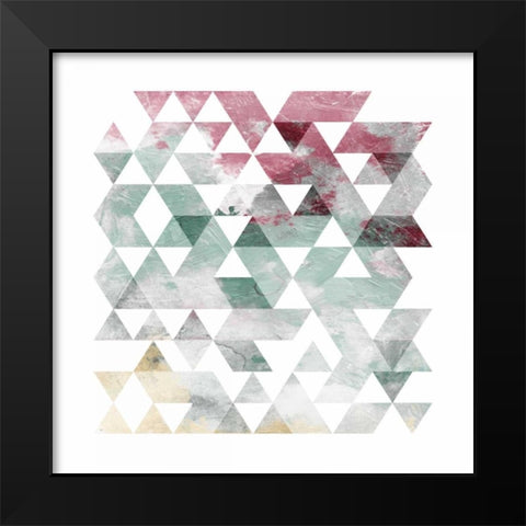 Rose Marble Triangles Black Modern Wood Framed Art Print by OnRei