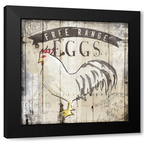 Free Range Eggs Black Modern Wood Framed Art Print with Double Matting by OnRei