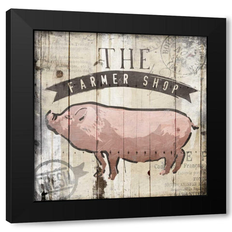 The Farmer Shop Black Modern Wood Framed Art Print with Double Matting by OnRei