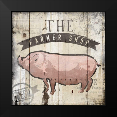 The Farmer Shop Black Modern Wood Framed Art Print by OnRei