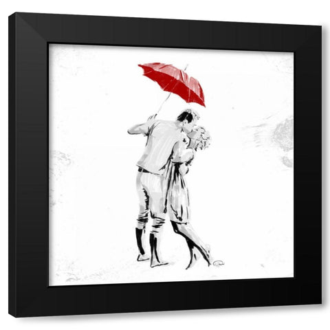 True Love Red Pop Black Modern Wood Framed Art Print with Double Matting by OnRei