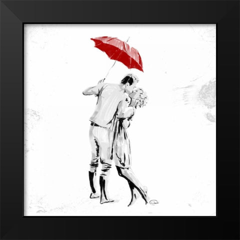 True Love Red Pop Black Modern Wood Framed Art Print by OnRei