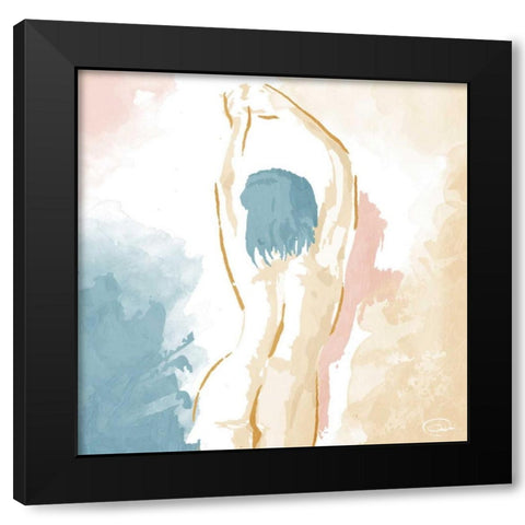 Stretch Black Modern Wood Framed Art Print with Double Matting by OnRei