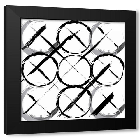 XOXO Black Modern Wood Framed Art Print with Double Matting by OnRei