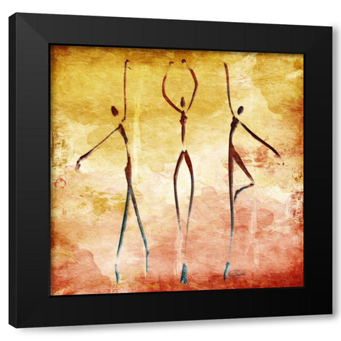 Harmonious Black Modern Wood Framed Art Print with Double Matting by OnRei