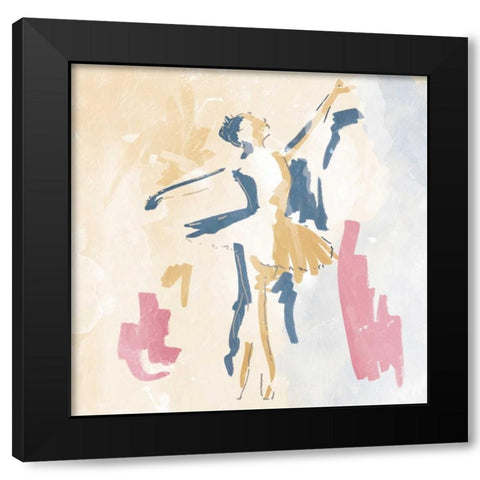 Sketched Ballerina 1 Black Modern Wood Framed Art Print with Double Matting by OnRei