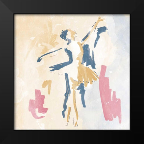 Sketched Ballerina 1 Black Modern Wood Framed Art Print by OnRei