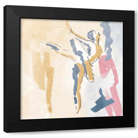 Sketched Ballerina 2 Black Modern Wood Framed Art Print with Double Matting by OnRei