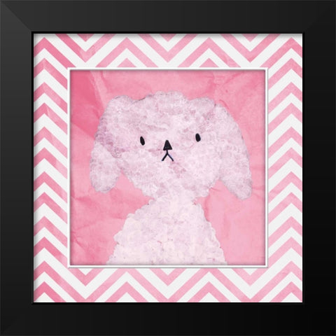 Pink Pooch Black Modern Wood Framed Art Print by OnRei